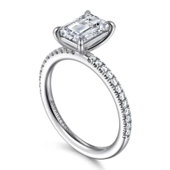 Outlet Gabriel & Co. Evelyn - 14K White Gold Emerald Cut Diamond Engagement Ring