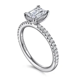 Sale Gabriel & Co. Evelyn - 14K White Gold Emerald Cut Diamond Engagement Ring