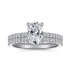Clearance Gabriel & Co. Evelyn - 14K White Gold Oval Diamond Engagement Ring
