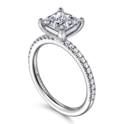 Outlet Gabriel & Co. Evelyn - 14K White Gold Princess Cut Diamond Engagement Ring