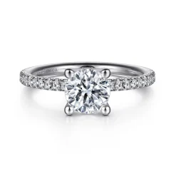 Hot Gabriel & Co. Evelyn - 14K White Gold Round Diamond Engagement Ring