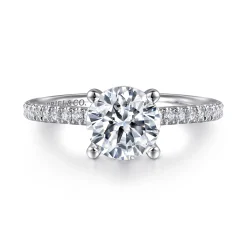 Discount Gabriel & Co. Evelyn - 14K White Gold Round Diamond Engagement Ring