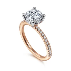 Online Gabriel & Co. Evelyn - 14K White-Rose Gold Round Diamond Engagement Ring