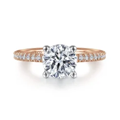 Online Gabriel & Co. Evelyn - 14K White-Rose Gold Round Diamond Engagement Ring