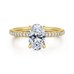 Outlet Gabriel & Co. Evelyn - 14K Yellow Gold Oval Diamond Engagement Ring