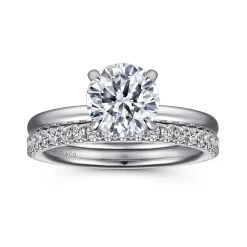New Gabriel & Co. Evelynn - 14K White Gold Round Solitaire Diamond Engagement Ring