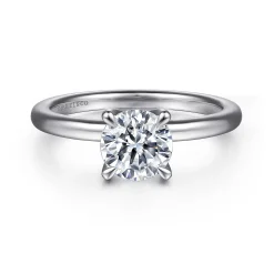 Best Gabriel & Co. Evelynn - 14K White Gold Round Solitaire Diamond Engagement Ring