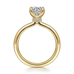 Clearance Gabriel & Co. Evelynn - 14K Yellow Gold Round Solitaire Diamond Engagement Ring