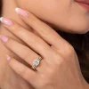 New Gabriel & Co. Everlasting - 14K Yellow Gold Compass Prong Round Diamond Engagement Ring