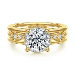 Hot Gabriel & Co. Everlasting - 14K Yellow Gold Round Diamond Engagement Ring