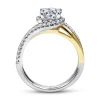 Gabriel & Co. Everly - 14K White-Yellow Gold Round Halo Diamond Engagement Ring