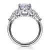 New Gabriel & Co. Evie - 14K White Gold Oval Five Stone Diamond Engagement Ring