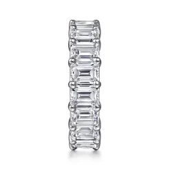 Clearance Gabriel & Co. Evora - 14K White Gold Shared Prong Emerald Cut Diamond Eternity Band - 8.5 ct