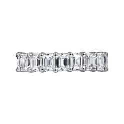 Hot Gabriel & Co. Evora - 14K White Gold Shared Prong Emerald Cut Diamond Eternity Band - 5 ct
