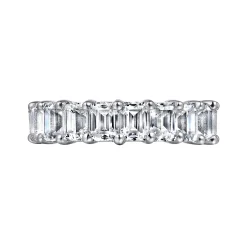 Gabriel & Co. Evora - 14K White Gold Shared Prong Emerald Cut Diamond Eternity Band - 5.7 ct