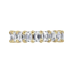 Online Gabriel & Co. Evora - 14K Yellow Gold Shared Prong Emerald Cut Diamond Eternity Band - 5 ct