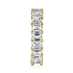 Online Gabriel & Co. Evora - 14K Yellow Gold Shared Prong Emerald Cut Diamond Eternity Band - 5 ct