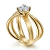 Best Gabriel & Co. Fabiola - 14K Yellow Gold Split Shank Round Diamond Engagement Ring