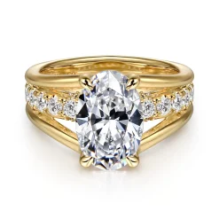 Online Gabriel & Co. Faith - 14K Yellow Gold Split Shank Oval Diamond Engagement Ring