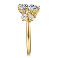Clearance Gabriel & Co. Fame - 14K Yellow Gold Compass Prong Pear Shape Diamond Engagement Ring