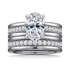 Online Gabriel & Co. Feah - 14K White Gold Wide Band Oval Diamond Engagement Ring