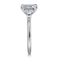 Discount Gabriel & Co. Feana - 14K White Gold Emerald Cut Three Stone Diamond Engagement Ring