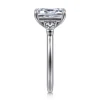 New Gabriel & Co. Feana - 14K White Gold Emerald Cut Three Stone Diamond Engagement Ring