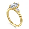 Clearance Gabriel & Co. Feana - 14K Yellow Gold Marquise Shape Three Stone Diamond Engagement Ring
