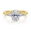 Clearance Gabriel & Co. Feana - 14K Yellow Gold Oval Three Stone Diamond Engagement Ring