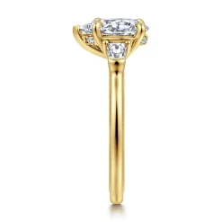 Gabriel & Co. Feana - 14K Yellow Gold Pear Shape Three Stone Diamond Engagement Ring