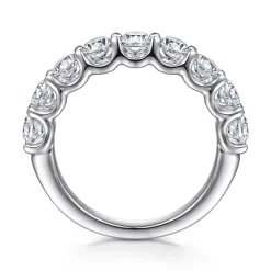 Outlet Gabriel & Co. Feline - 14K White Gold Scallop Setting Diamond Anniversary Band - 1.6 ct