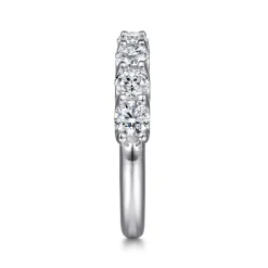 Outlet Gabriel & Co. Feline - 14K White Gold Scallop Setting Diamond Anniversary Band - 1.6 ct