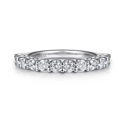 Outlet Gabriel & Co. Feline - 14K White Gold Scallop Setting Diamond Anniversary Band - 0.8 ct