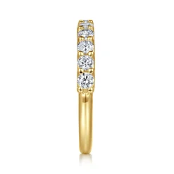 Online Gabriel & Co. Feline - 14K Yellow Gold Scallop Setting Diamond Anniversary Band - 0.77 ct