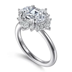Gabriel & Co. Fella - 14K White Gold Oval Halo Diamond Engagement Ring
