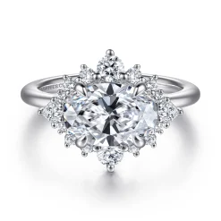 Gabriel & Co. Fella - 14K White Gold Oval Halo Diamond Engagement Ring