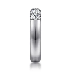 Online Gabriel & Co. Ferrara - 14K White Gold 5 Stone French Pave Diamond Anniversary Band - 1 ct