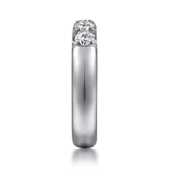 Outlet Gabriel & Co. Ferrara - 14K White Gold 5 Stone French Pave Diamond Anniversary Band - 0.8 ct