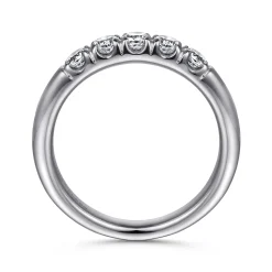 Best Gabriel & Co. Ferrara - Platinum 5 Stone French Pave Diamond Wedding Band - 0.5 ct