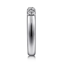 Best Gabriel & Co. Ferrara - Platinum 5 Stone French Pave Diamond Wedding Band - 0.5 ct