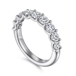 Gabriel & Co. Ferre - 14K White Gold Scallop Setting Diamond Anniversary Band - 1.35 ct