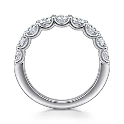 Gabriel & Co. Ferre - 14K White Gold Scallop Setting Diamond Anniversary Band - 1.35 ct
