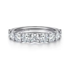 Gabriel & Co. Ferre - 14K White Gold Scallop Setting Diamond Anniversary Band - 1.35 ct