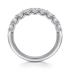 Gabriel & Co. Ferre - 14K White Gold Scallop Setting Diamond Anniversary Band - 0.85 ct