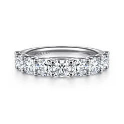 Outlet Gabriel & Co. Ferre - 14K White Gold Scallop Setting 9 Stone Diamond Anniversary Band - 1.75 ct