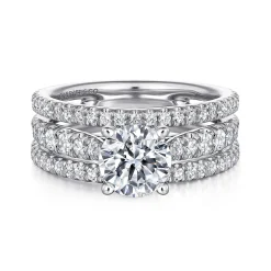 Discount Gabriel & Co. Fiji - 14K White Gold Round Diamond Engagement Ring