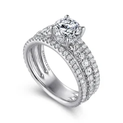 Discount Gabriel & Co. Fiji - 14K White Gold Round Diamond Engagement Ring