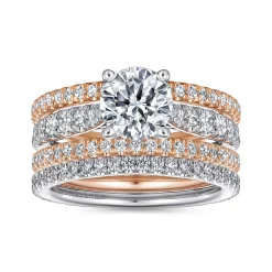 Online Gabriel & Co. Fiji - 14K White-Rose Gold Round Diamond Engagement Ring