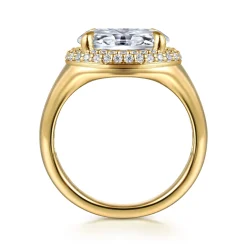 Outlet Gabriel & Co. Fillipa - 14K Yellow Gold Oval Double Halo Diamond Engagement Ring
