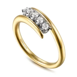 Outlet Gabriel & Co. Fiora - 14K White Yellow Gold Diamond Bypass Ring